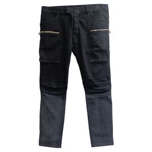 Balmain Gradient Biker Jeans in Black Cotton